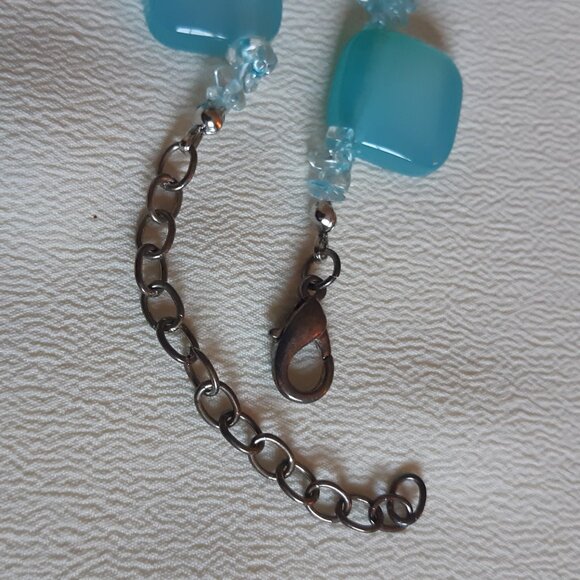 Vintage Brazilian Blue Chalcedony Necklace and Earrings Set - Picture 14 of 16